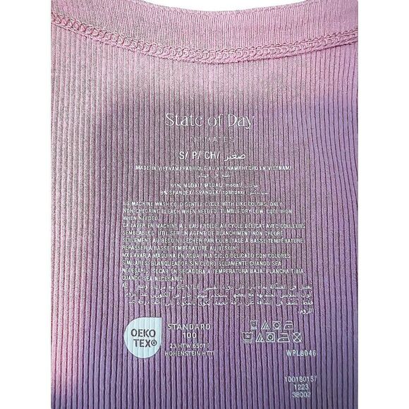 State of Day Ribbed Full Length Night Gown Size Small Mauve Orchid - Picture 6 of 8